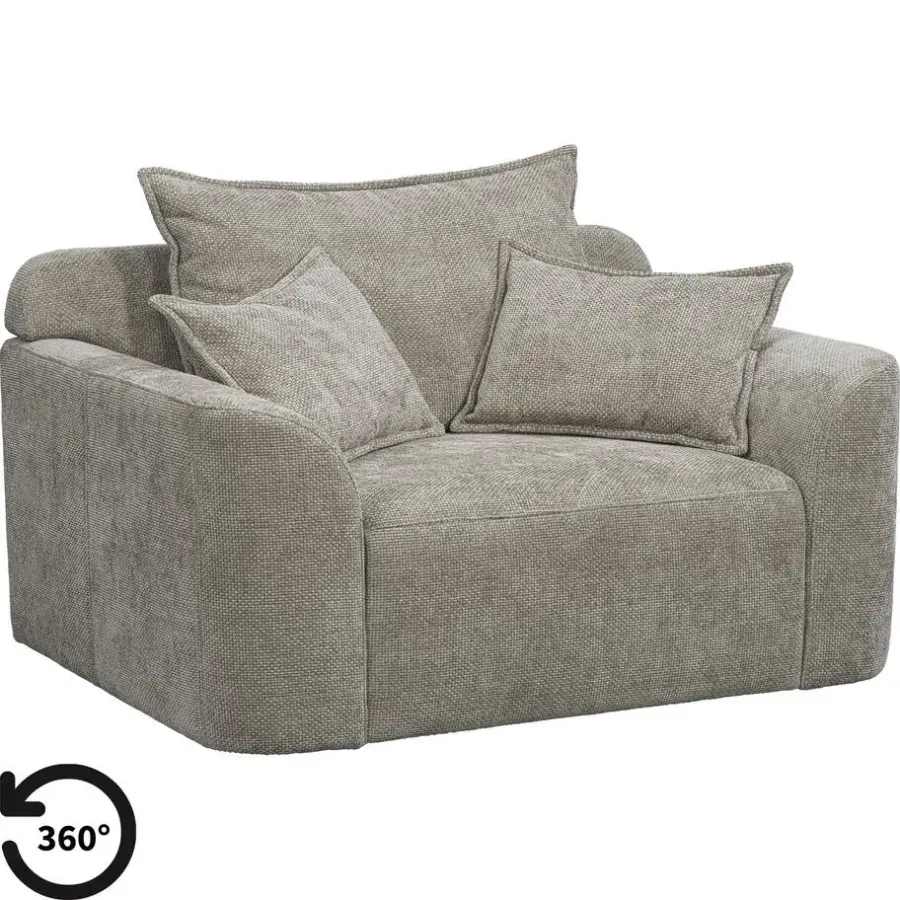 Loveseats-Leen Bakker Draaibare Loveseat Elsa - stof Eden - taupe