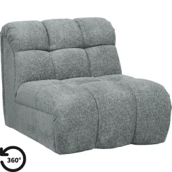 Fauteuils-Leen Bakker Draaifauteuil Beau - stof Raven - grijs