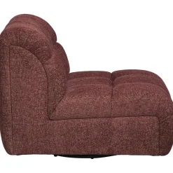 Fauteuils-Leen Bakker Draaifauteuil Beau - stof Raven - wijnrood
