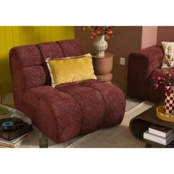 Fauteuils-Leen Bakker Draaifauteuil Beau - stof Raven - wijnrood
