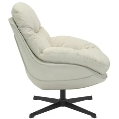 Fauteuils-Giga Meubel Draaifauteuil Beige - Zithoogte 50cm - Fauteuil Leonne