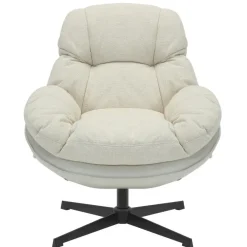 Fauteuils-Giga Meubel Draaifauteuil Beige - Zithoogte 50cm - Fauteuil Leonne