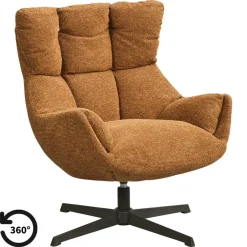 Fauteuils-Leen Bakker Draaifauteuil Hidde - terra
