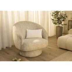 Fauteuils-Leen Bakker Draaifauteuil Lieve - beige