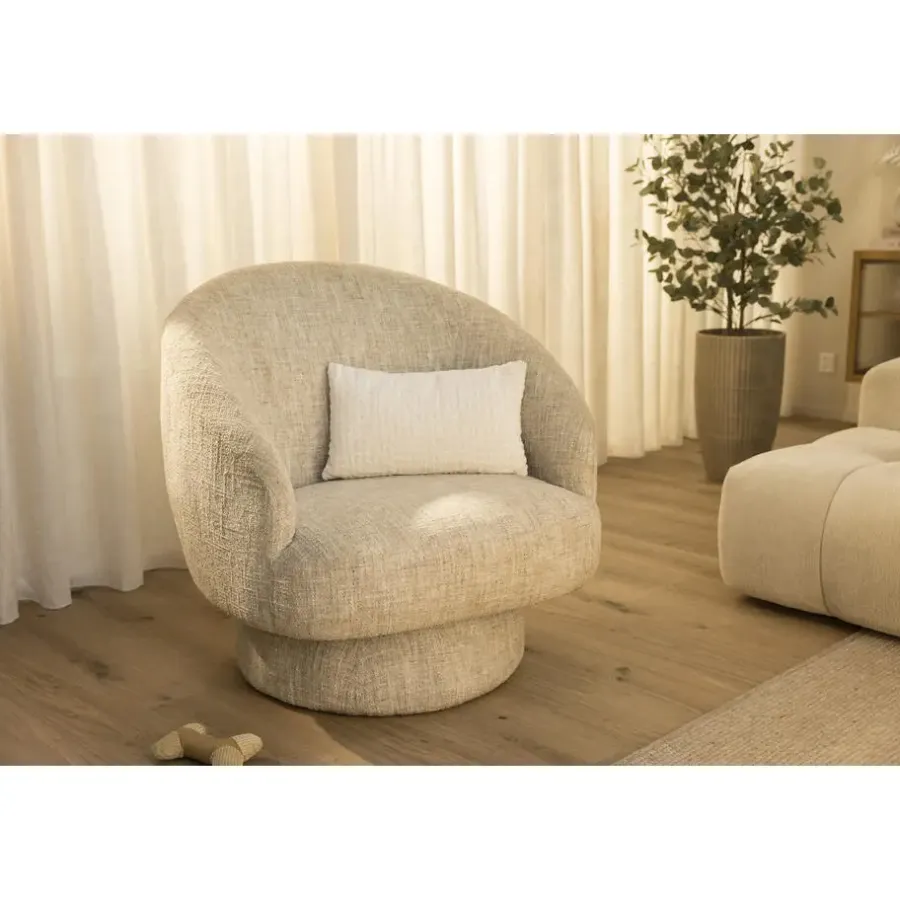 Fauteuils-Leen Bakker Draaifauteuil Lieve - beige