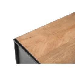 Livingfurn Dressoir Naturel Mangohout - Metaal - 150x40x80cm - Elin