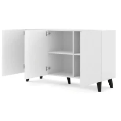 Dressoirs-Homlando Dressoir Ravenna PC 150 3D glanzend wit (fronten) deuren gefreesd