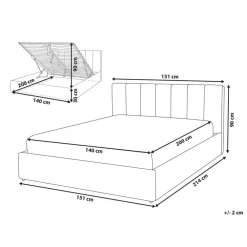 Twijfelaars-Beliani DREUX - Bed met opbergruimte - Beige - 140 x 200 cm - Polyester