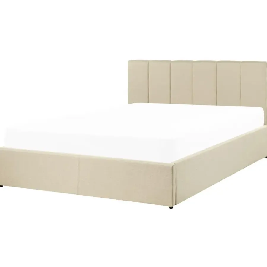 Twijfelaars-Beliani DREUX - Bed met opbergruimte - Beige - 140 x 200 cm - Polyester