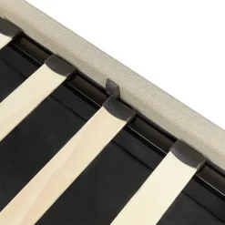 Twijfelaars-Beliani DREUX - Bed met opbergruimte - Beige - 140 x 200 cm - Polyester
