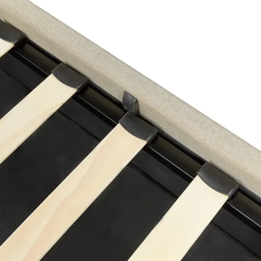 Twijfelaars-Beliani DREUX - Bed met opbergruimte - Beige - 140 x 200 cm - Polyester