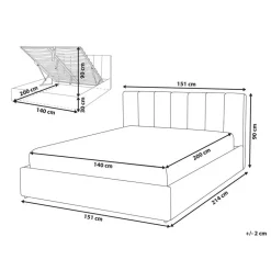 Twijfelaars-Beliani DREUX - Bed met opbergruimte - Grijs - 140 x 200 cm - Kunstleer