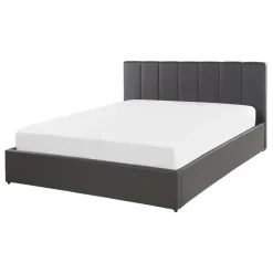 Twijfelaars-Beliani DREUX - Bed met opbergruimte - Grijs - 140 x 200 cm - Kunstleer