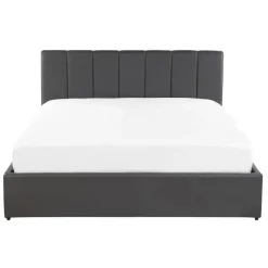 Twijfelaars-Beliani DREUX - Bed met opbergruimte - Grijs - 140 x 200 cm - Kunstleer