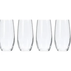 Waterglazen-Merkloos Drinkglazen of waterglazen - 4x stuks - gecurved - 360 ml