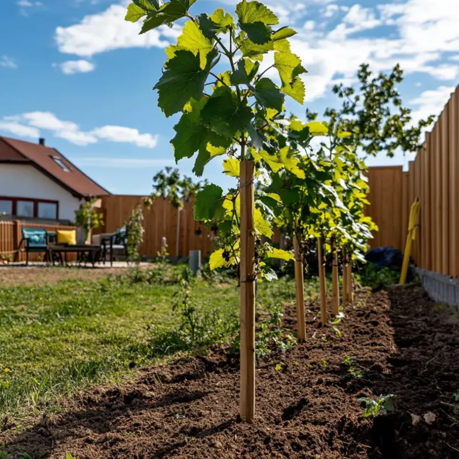 Plant in a Box Druivenplant - Set van 3 - Vitis vinifera 'Chardonnay' - Hoogte 25-40cm - ⌀9cm