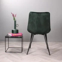 Eetkamerstoelen-DS4U - Benito 3.0 eetkamerstoel velours - donkergroen