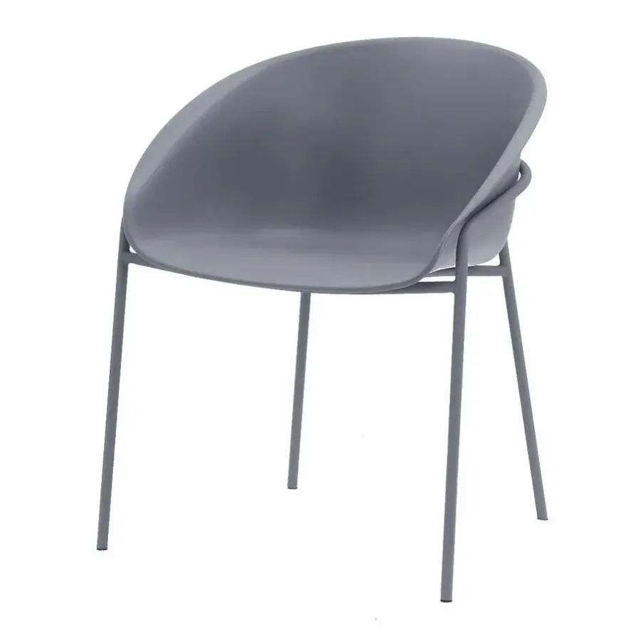 Tuinstoelen-DS4U - Ella kunststof eetkamerstoel - grijs