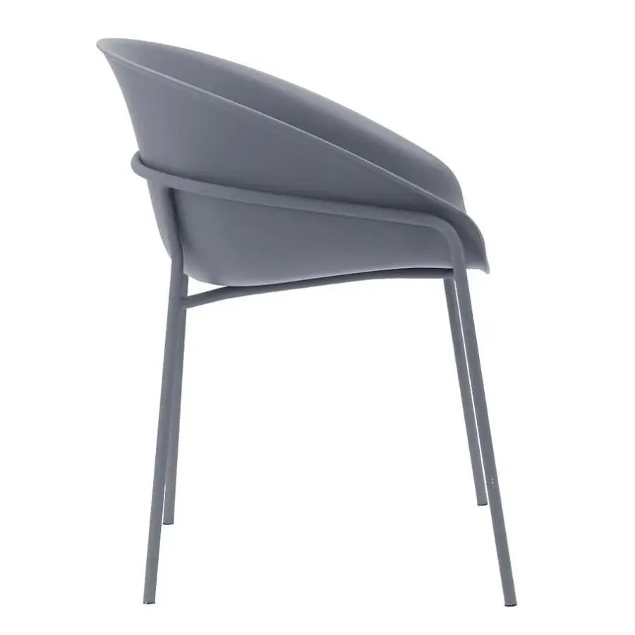 Tuinstoelen-DS4U - Ella kunststof eetkamerstoel - grijs