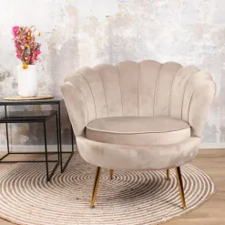 Fauteuils-DS4U - Feliz fauteuil velvet champagne/taupe