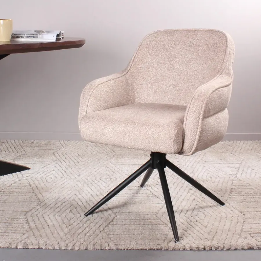 Eetkamerstoelen-DS4U - Loisa armstoel terugdraai - champagne