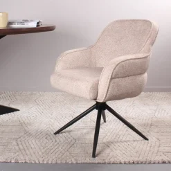 Eetkamerstoelen-DS4U - Loisa armstoel terugdraai - champagne