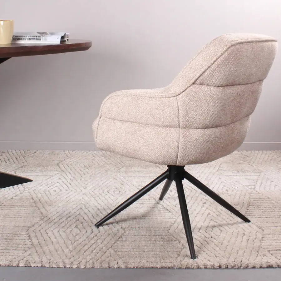 Eetkamerstoelen-DS4U - Loisa armstoel terugdraai - champagne