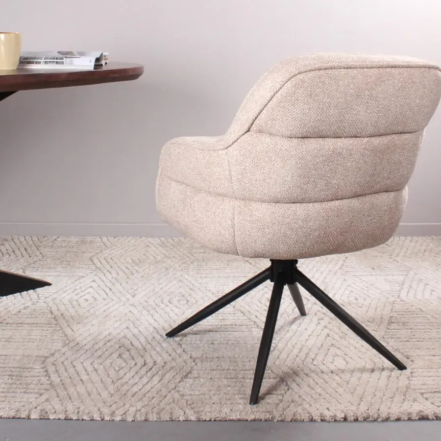 Eetkamerstoelen-DS4U - Loisa armstoel terugdraai - champagne