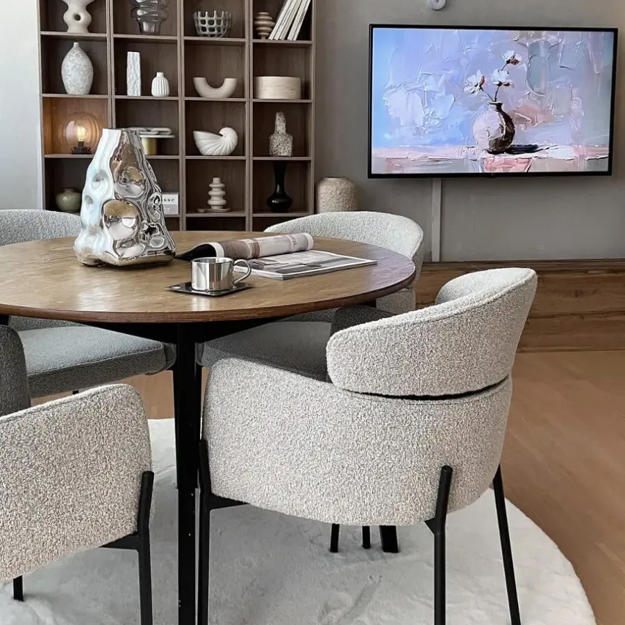Eetkamerstoelen-DS4U - Mira eetkamerstoel boucle - beige