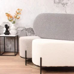 Hockers En Voetenbanken-DS4U - Torben hocker duo 80x40x42 cm bouclé beige