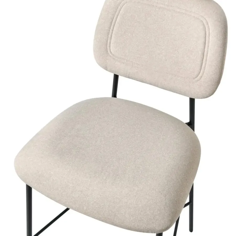 Leen Bakker DUETTE - Barkruk set van 2 - Lichtbeige - Fluweel