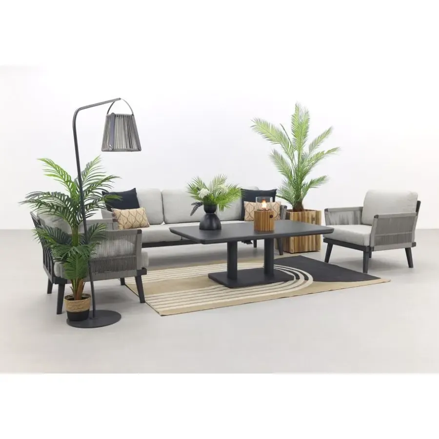 Van der Garde Tuinmeubelen - Premium Durban/Medina verstelbare stoel-bank loungeset - 4-delig
