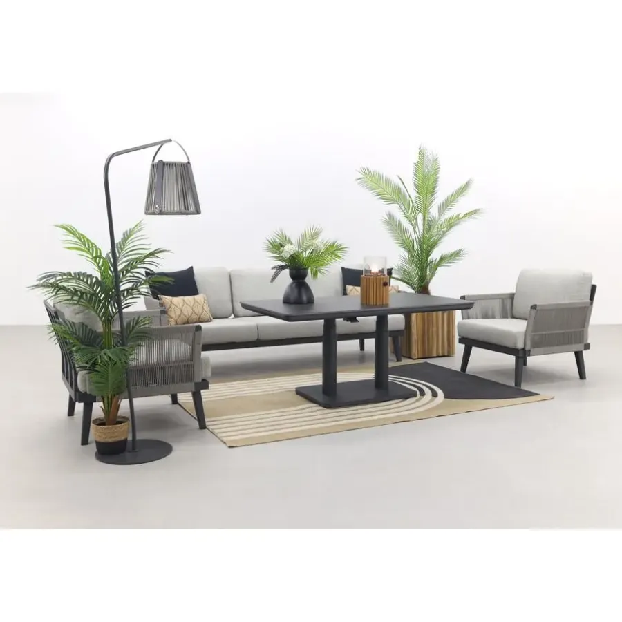 Van der Garde Tuinmeubelen - Premium Durban/Medina verstelbare stoel-bank loungeset - 4-delig