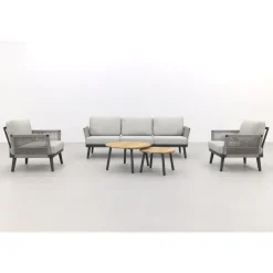 Loungesets-Van der Garde Tuinmeubelen - Premium Durban/Mindo stoel-bank loungeset - 5-delig