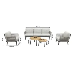 Loungesets-Van der Garde Tuinmeubelen - Premium Durban/Mindo stoel-bank loungeset - 5-delig