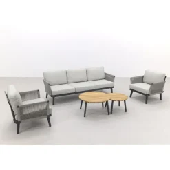 Loungesets-Van der Garde Tuinmeubelen - Premium Durban/Mindo stoel-bank loungeset - 5-delig