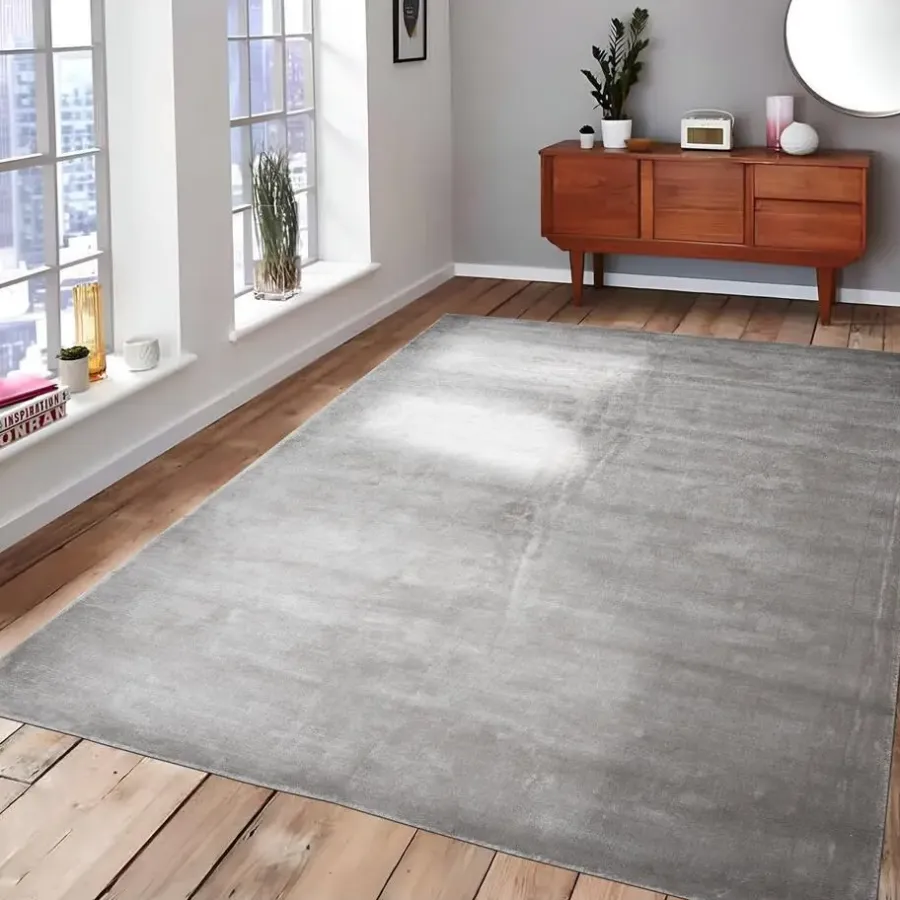 Vloerkleden Kinderkamer|Hoogpolige Vloerkleden-Dutch Lifestyle - Viscose - Vloerkleed - 195x300cm - Grijs