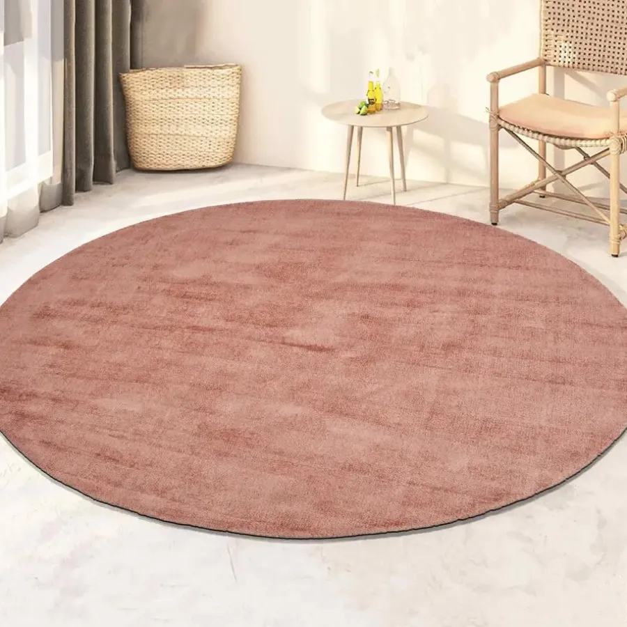Dutch Lifestyle - Viscose - Vloerkleed - 115cm rond - Rood