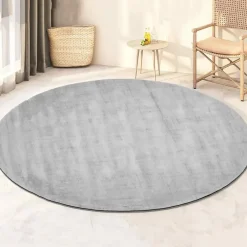 Vloerkleden Kinderkamer-Dutch Lifestyle - Viscose - Vloerkleed - 115cm rond - Grijs