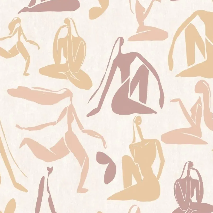 Behang-Dutch Wallcoverings - Arty Woman beige/oudroze/oker - 0,53x10,05m