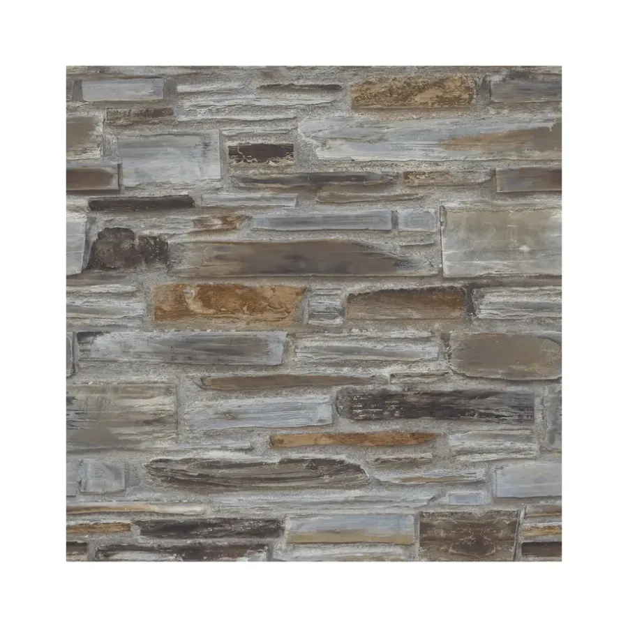 Behang-Dutch Wallcoverings - Exposure steen bruin/grijs - 0,53x10,05m