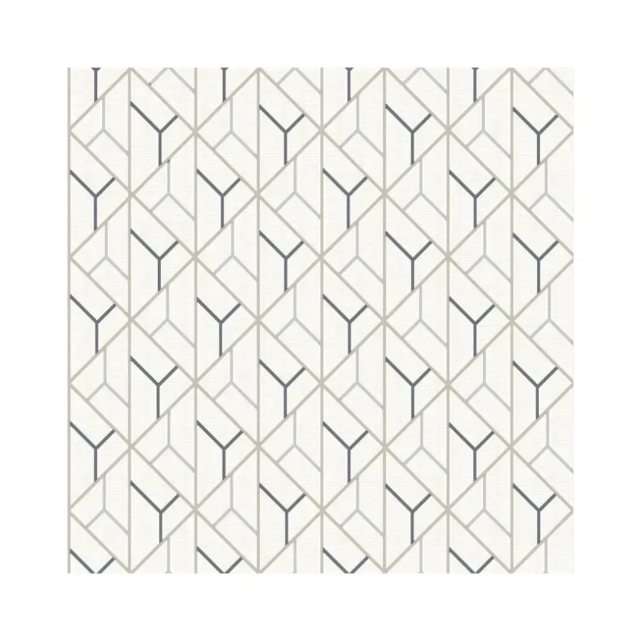 Dutch Wallcoverings - Galactik dessin beige/donkerblauw - 0,53x10,05m