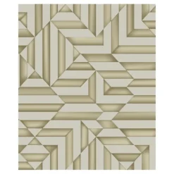 Behang-Dutch Wallcoverings - Galactik ruit/streep beige/goud - 0,53x10,05m