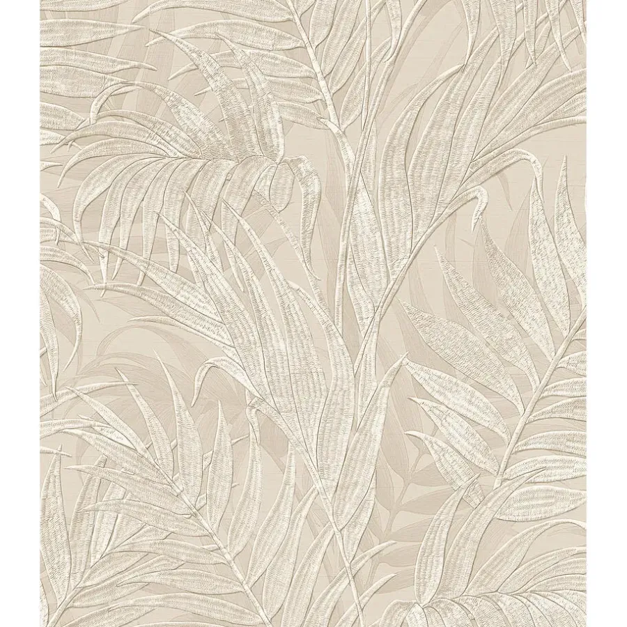 Behang-Dutch Wallcoverings - Grace Tropical palm leaf beige - GR322102