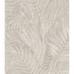 Behang-Dutch Wallcoverings - Grace Tropical palm leaf mink - GR322103