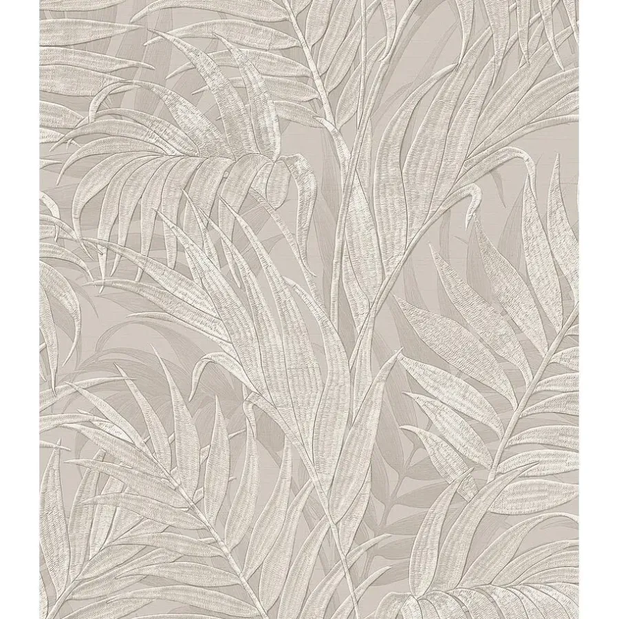 Behang-Dutch Wallcoverings - Grace Tropical palm leaf mink - GR322103