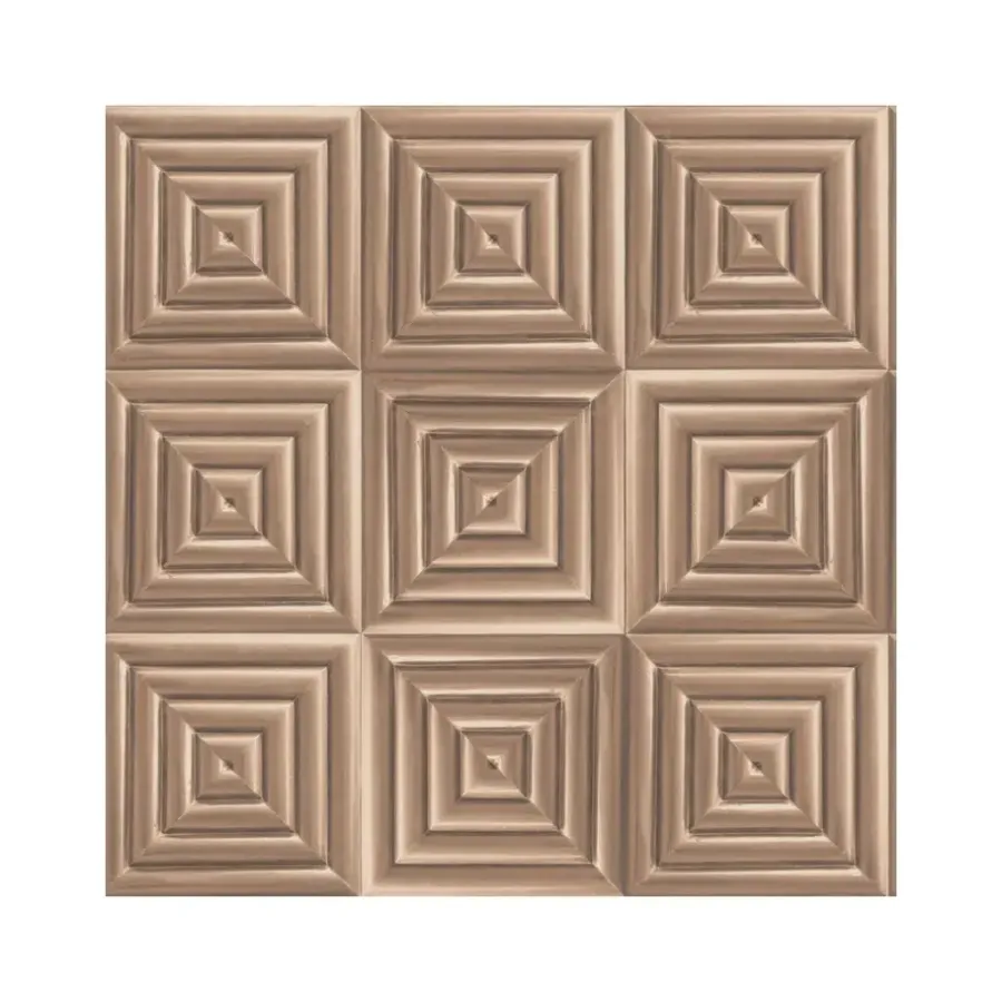 Dutch Wallcoverings - Hexagone 3D vierkant koper - 0,53x10,05m