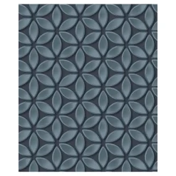 Dutch Wallcoverings - Hexagone dessin zwart/blauwgrijs - 0,53x10,05m