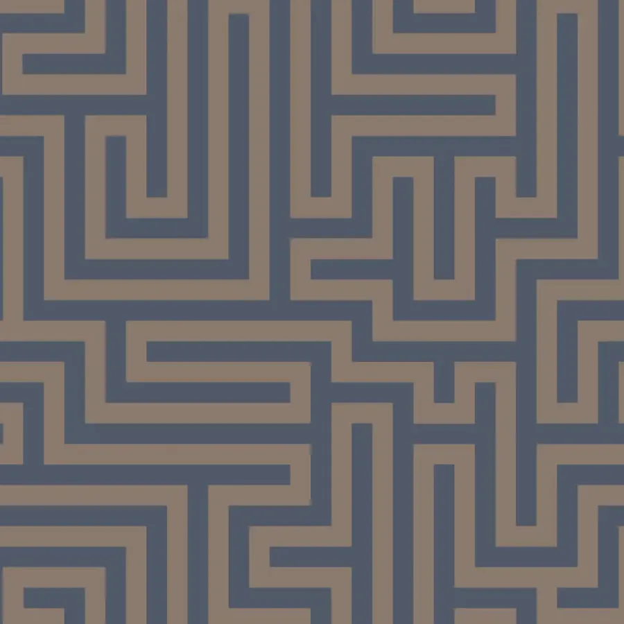Behang-Dutch Wallcoverings - Indulgence Maze navy - 0,53x10,05m
