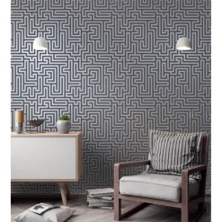 Behang-Dutch Wallcoverings - Indulgence Maze navy - 0,53x10,05m